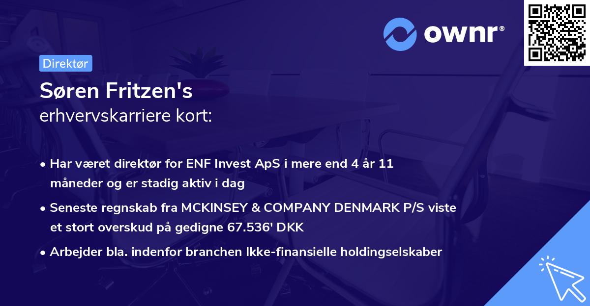 Søren Fritzen's erhvervskarriere kort