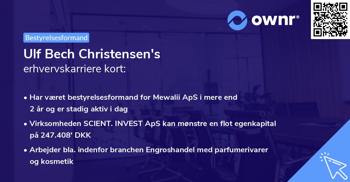 Ulf Bech Christensen's erhvervskarriere kort
