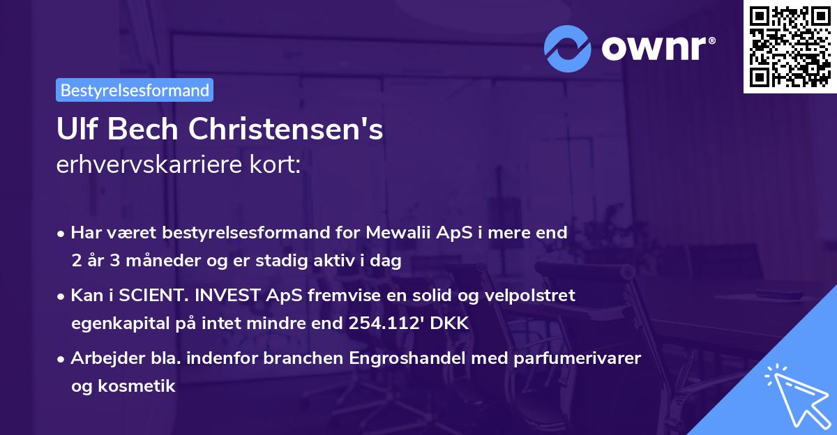 Ulf Bech Christensen's erhvervskarriere kort