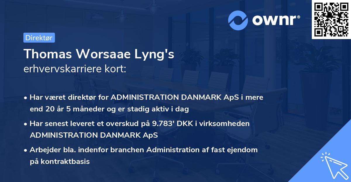 Thomas Worsaae Lyng's erhvervskarriere kort