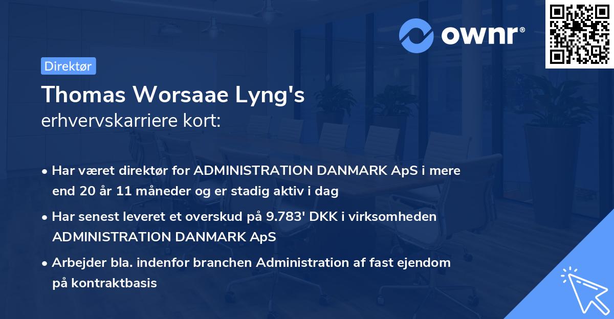 Thomas Worsaae Lyng's erhvervskarriere kort
