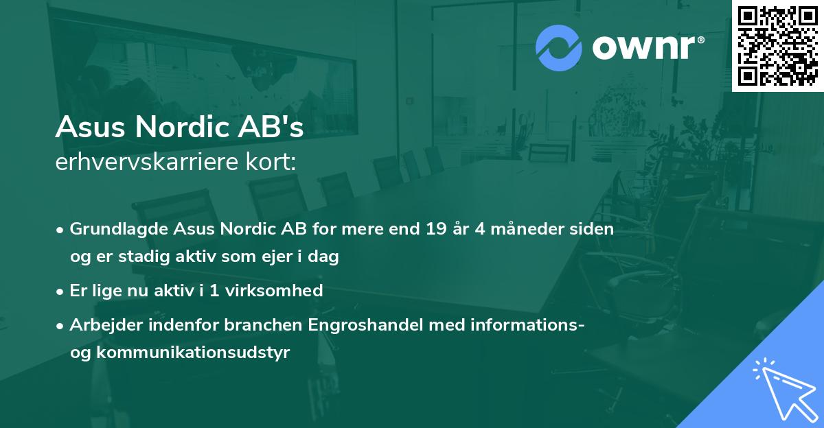 Asus Nordic AB's erhvervskarriere kort