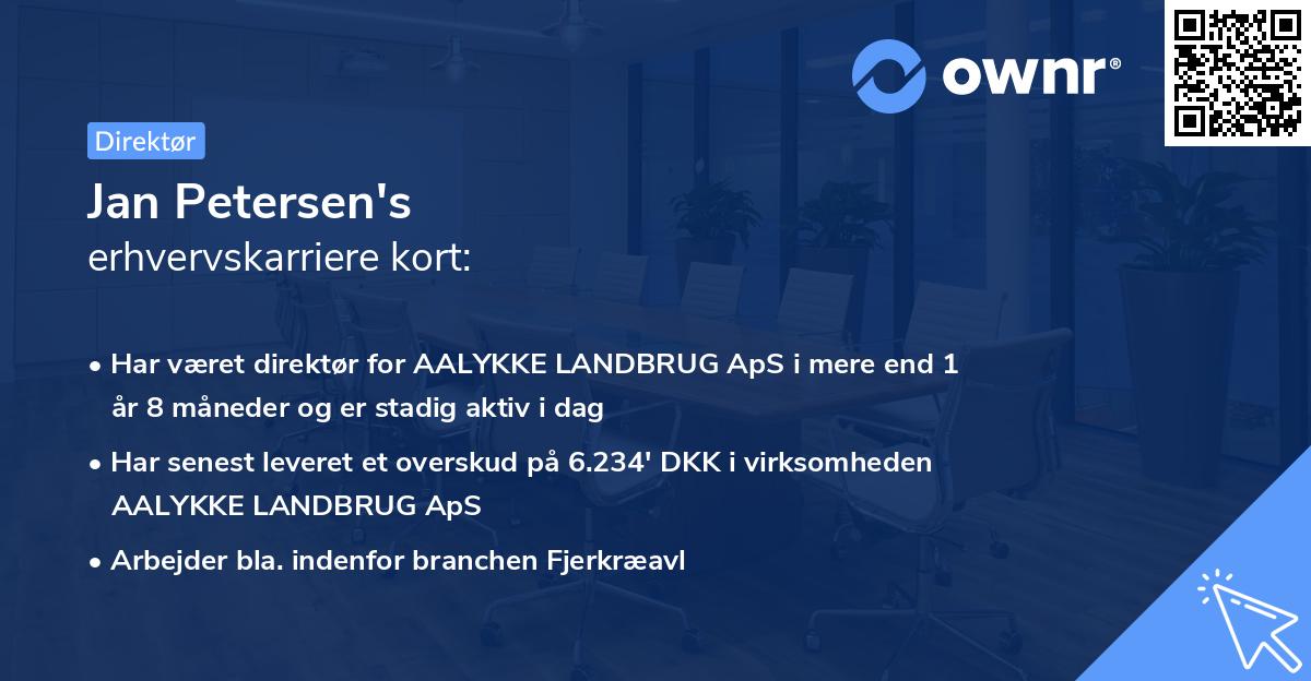 Jan Petersen's erhvervskarriere kort
