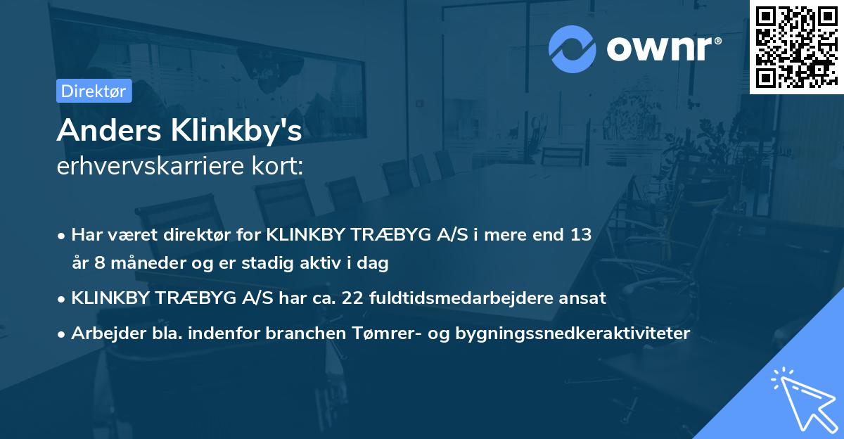 Anders Klinkby's erhvervskarriere kort