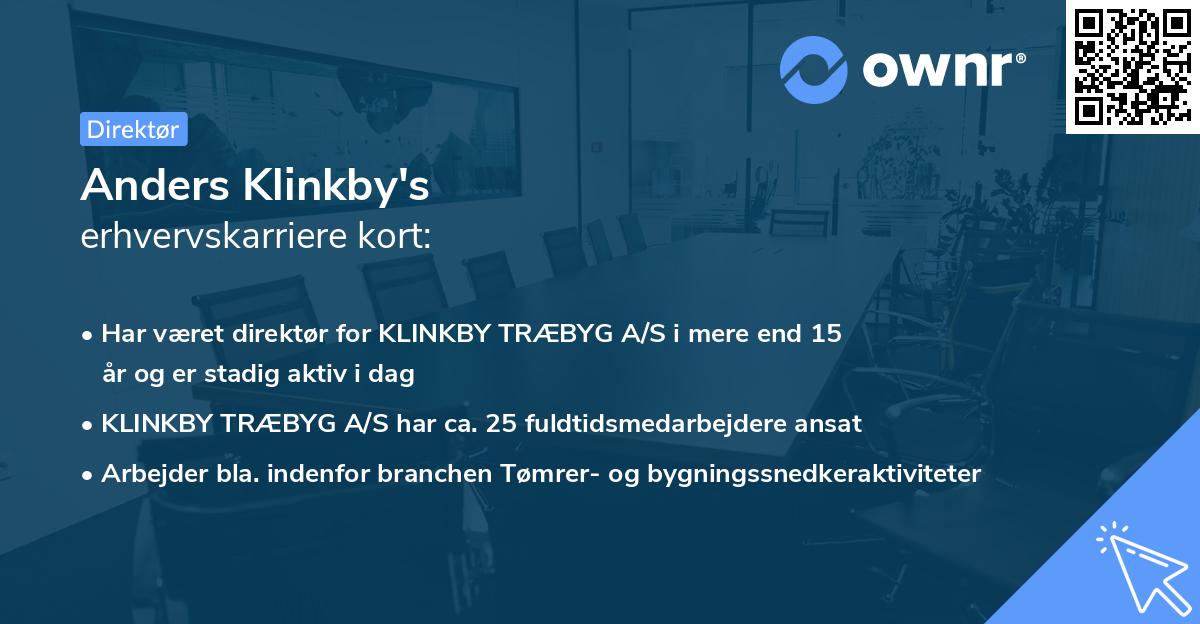 Anders Klinkby's erhvervskarriere kort