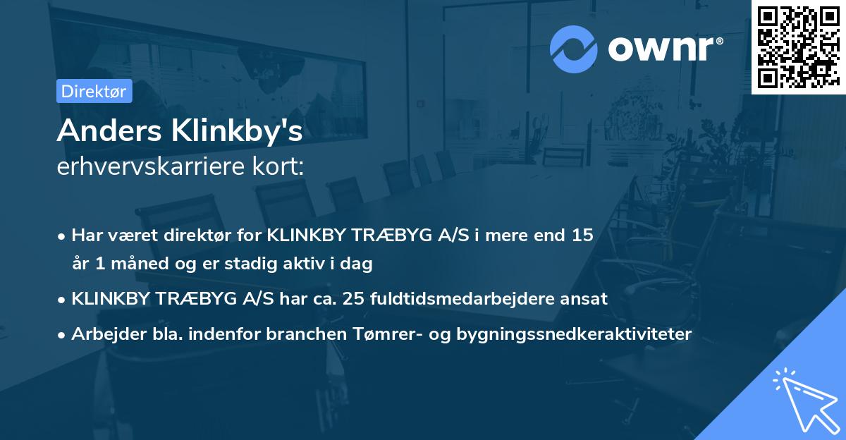 Anders Klinkby's erhvervskarriere kort