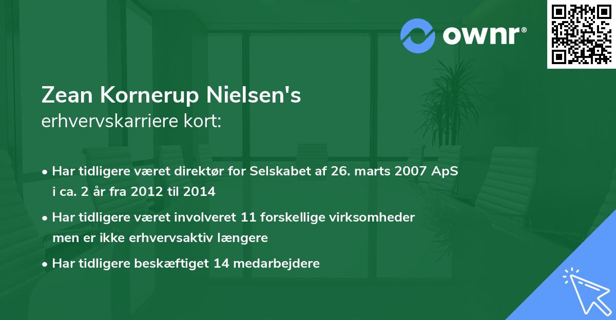 Zean Kornerup Nielsen's erhvervskarriere kort