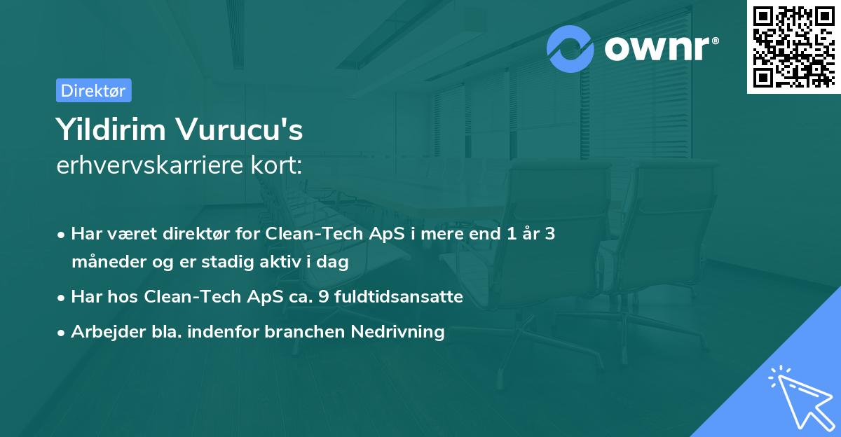Yildirim Vurucu's erhvervskarriere kort