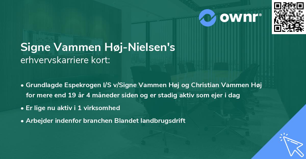 Signe Vammen Høj-Nielsen's erhvervskarriere kort