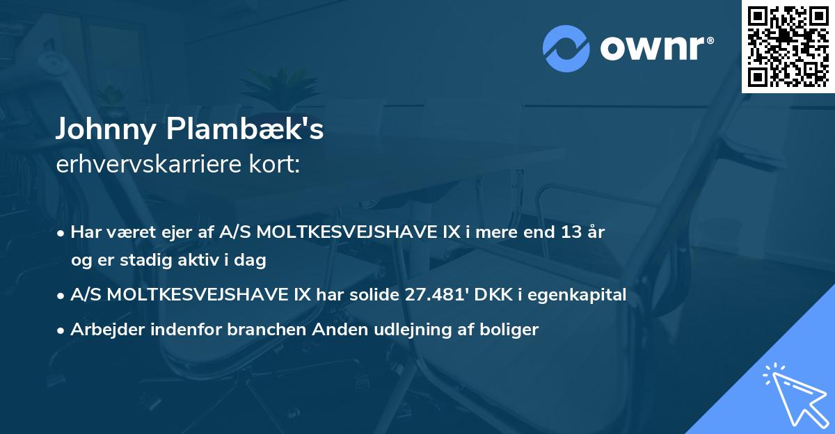 Johnny Plambæk's erhvervskarriere kort