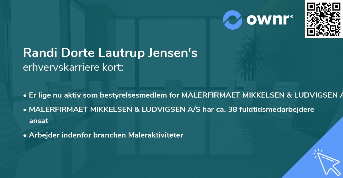 Randi Dorte Lautrup Jensen's erhvervskarriere kort