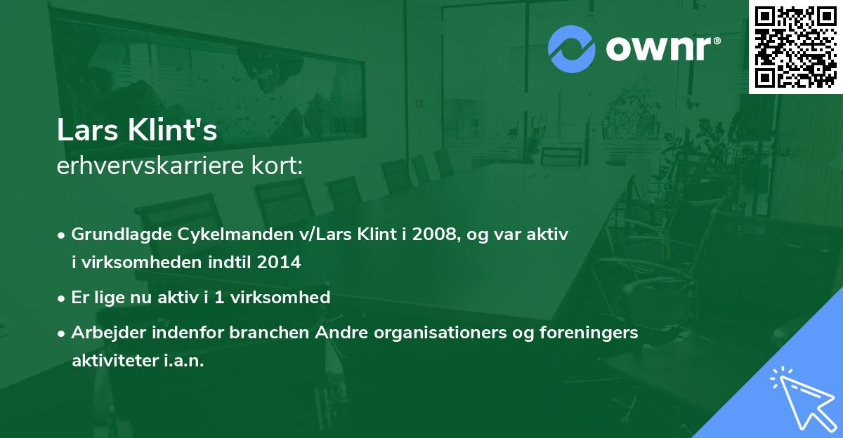 Lars Klint's erhvervskarriere kort