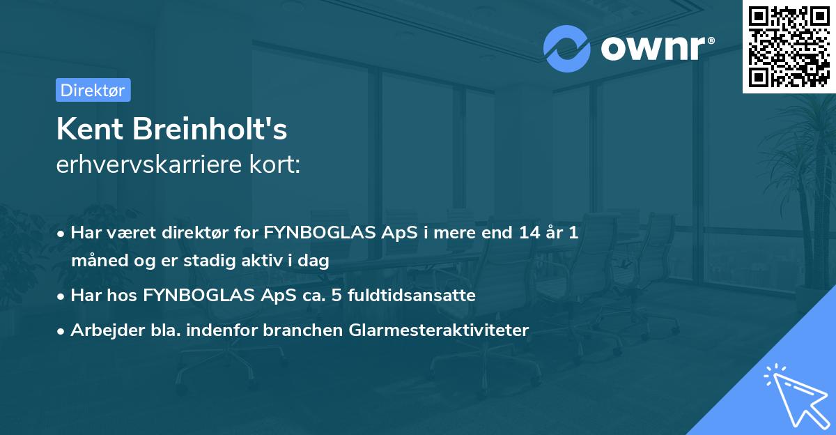 Kent Breinholt's erhvervskarriere kort