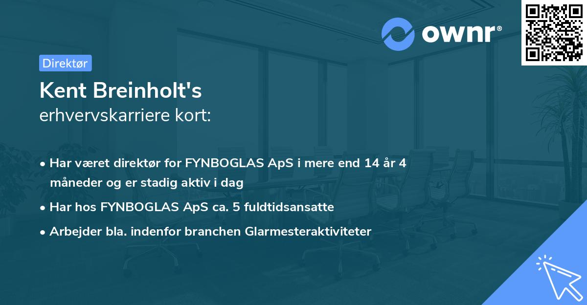 Kent Breinholt's erhvervskarriere kort