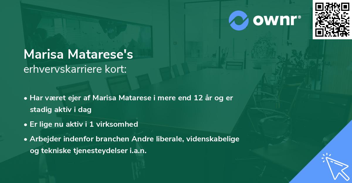 Marisa Matarese's erhvervskarriere kort