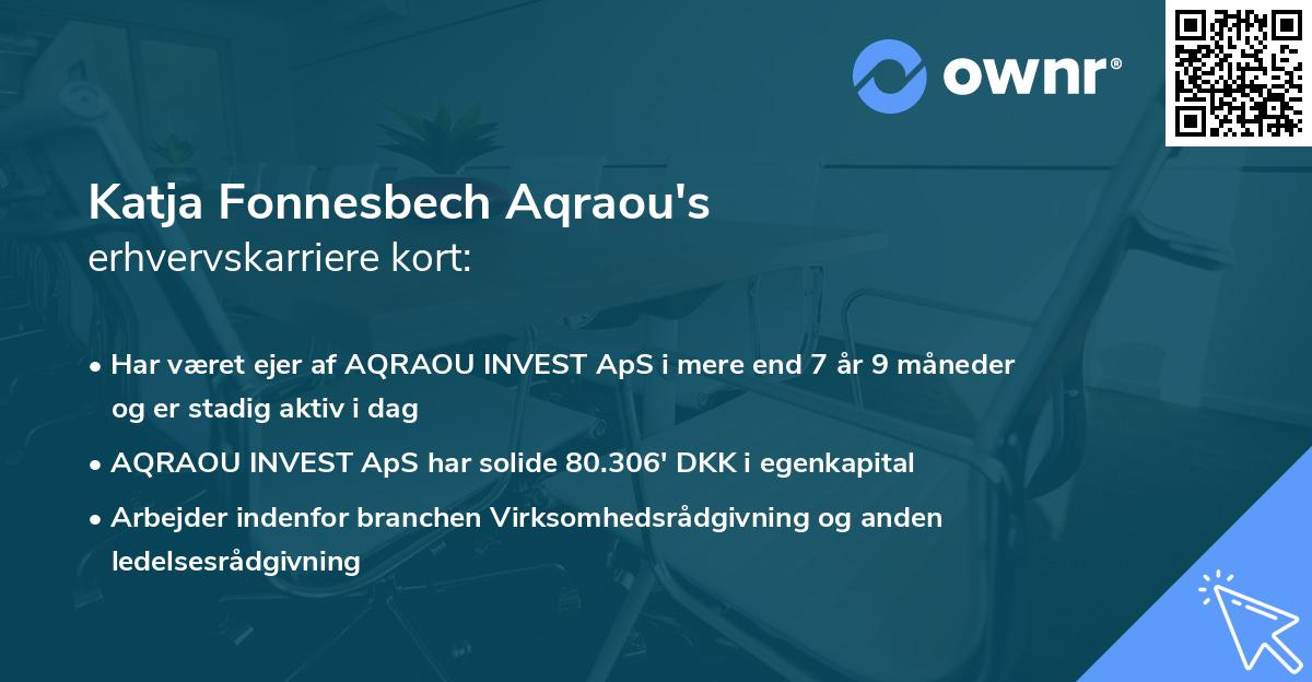 Katja Fonnesbech Aqraou's erhvervskarriere kort