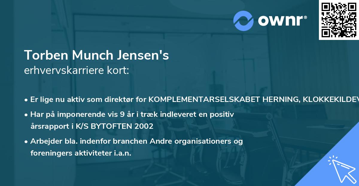 Torben Munch Jensen's erhvervskarriere kort