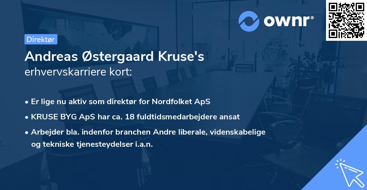 Andreas Østergaard Kruse's erhvervskarriere kort