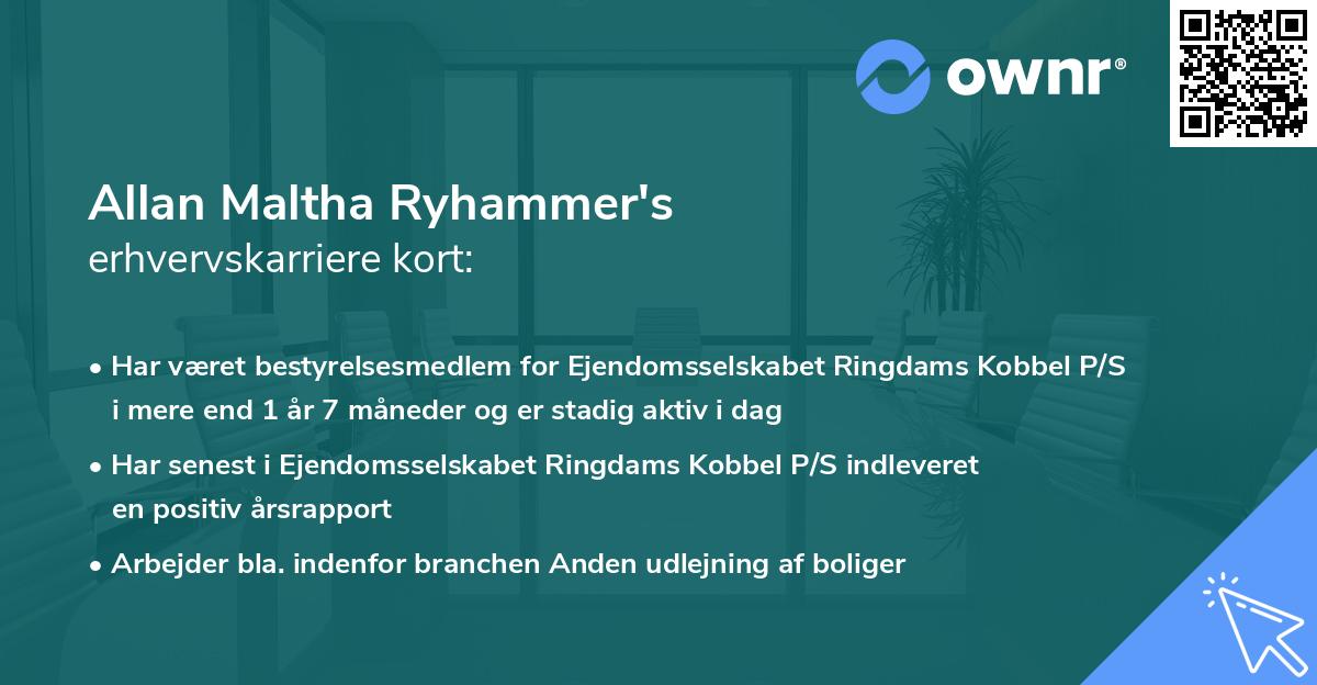 Allan Maltha Ryhammer's erhvervskarriere kort