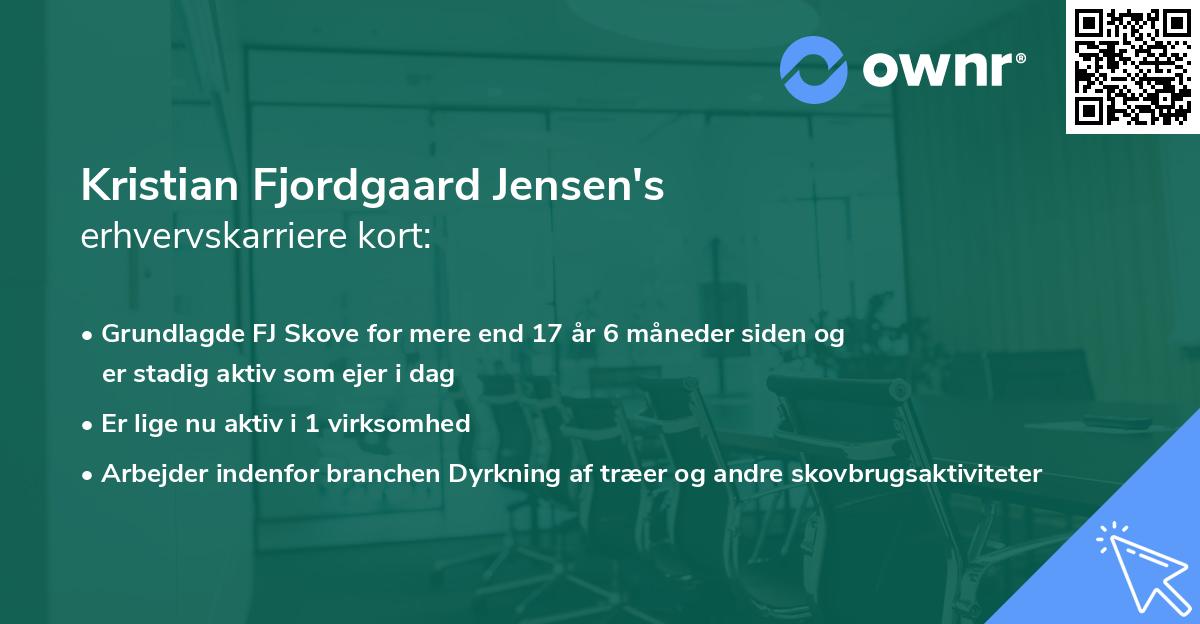 Kristian Fjordgaard Jensen's erhvervskarriere kort
