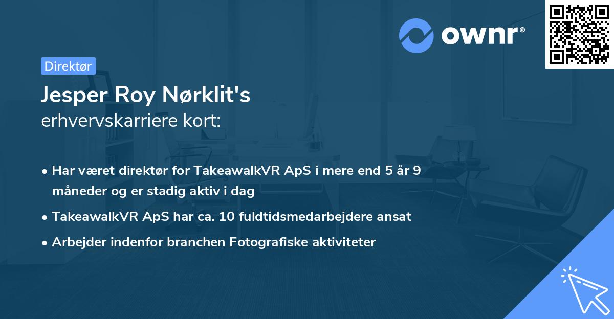 Jesper Roy Nørklit's erhvervskarriere kort