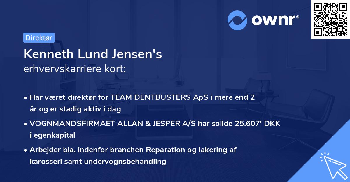 Kenneth Lund Jensen's erhvervskarriere kort