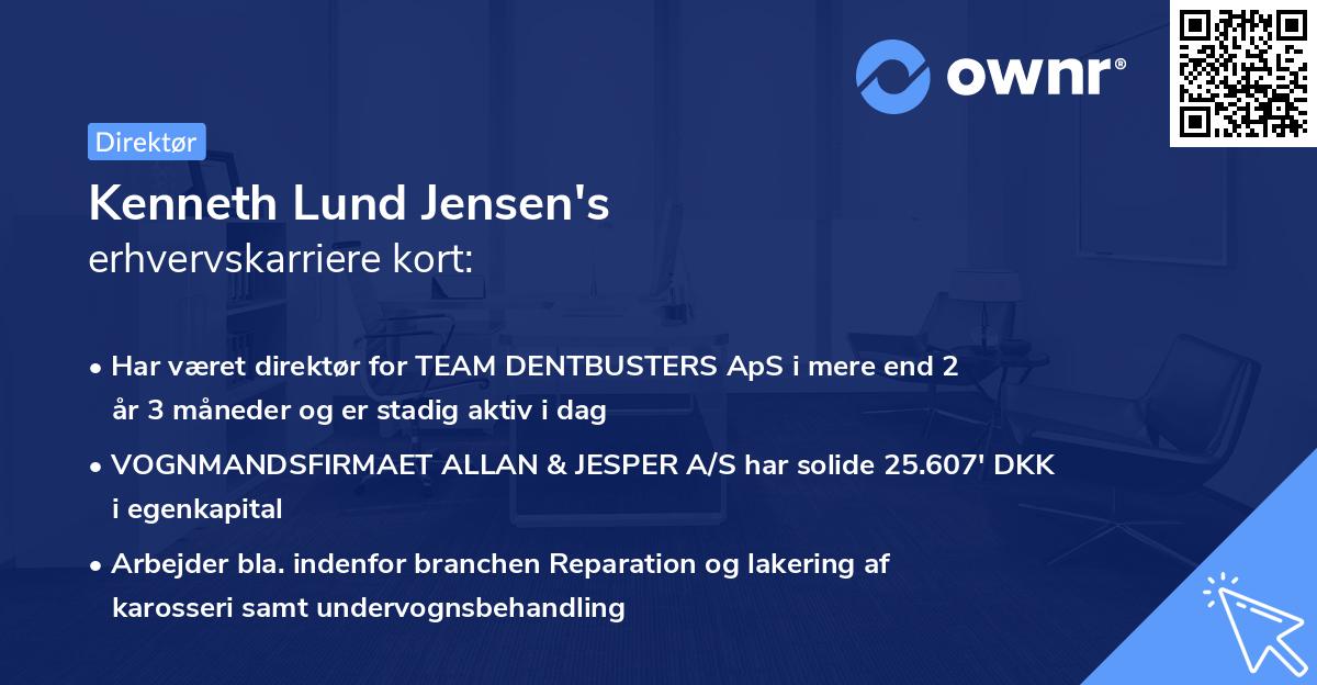 Kenneth Lund Jensen's erhvervskarriere kort