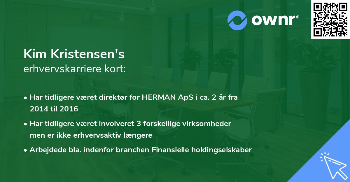 Kim Kristensen's erhvervskarriere kort