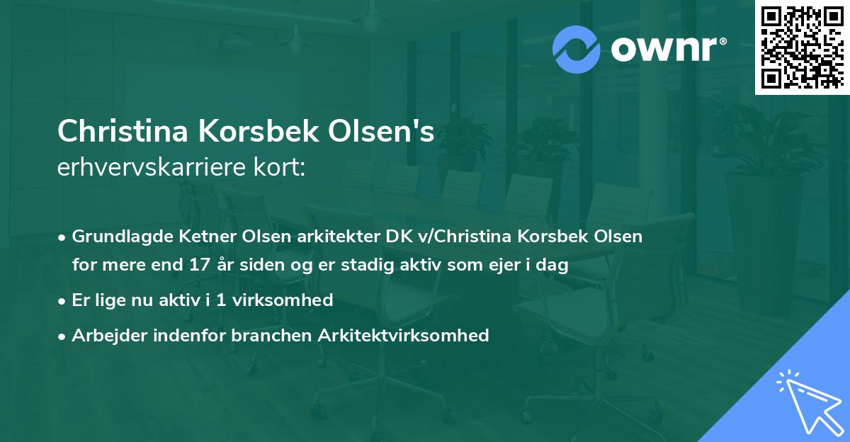 Christina Korsbek Olsen's erhvervskarriere kort