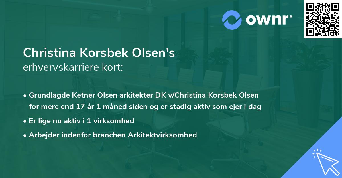 Christina Korsbek Olsen's erhvervskarriere kort