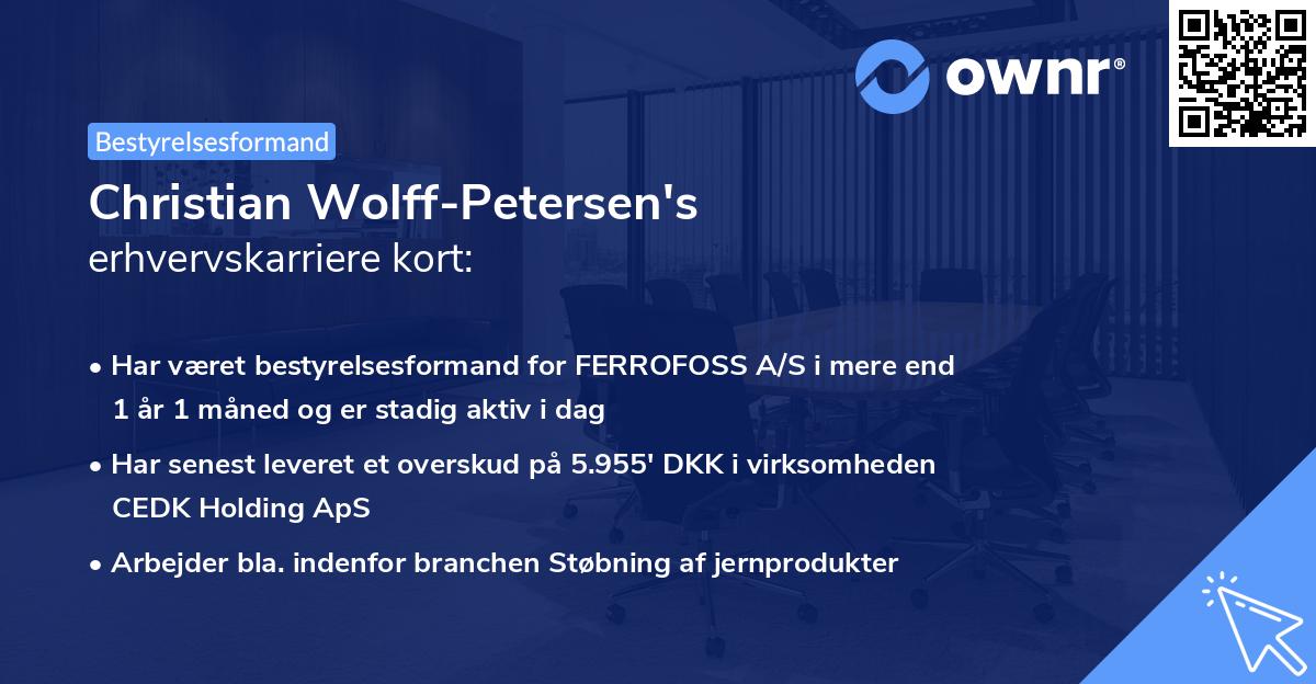 Christian Wolff-Petersen's erhvervskarriere kort