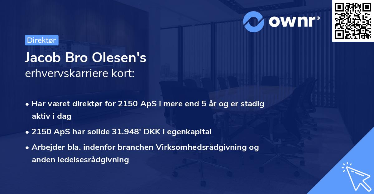Jacob Bro Olesen's erhvervskarriere kort