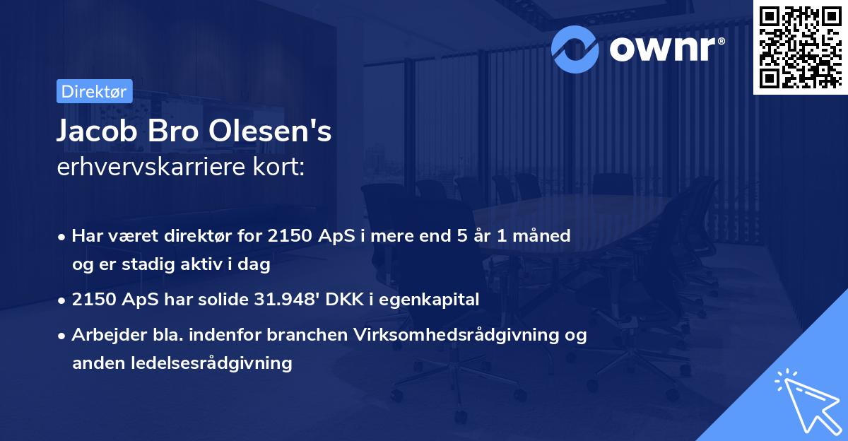 Jacob Bro Olesen's erhvervskarriere kort
