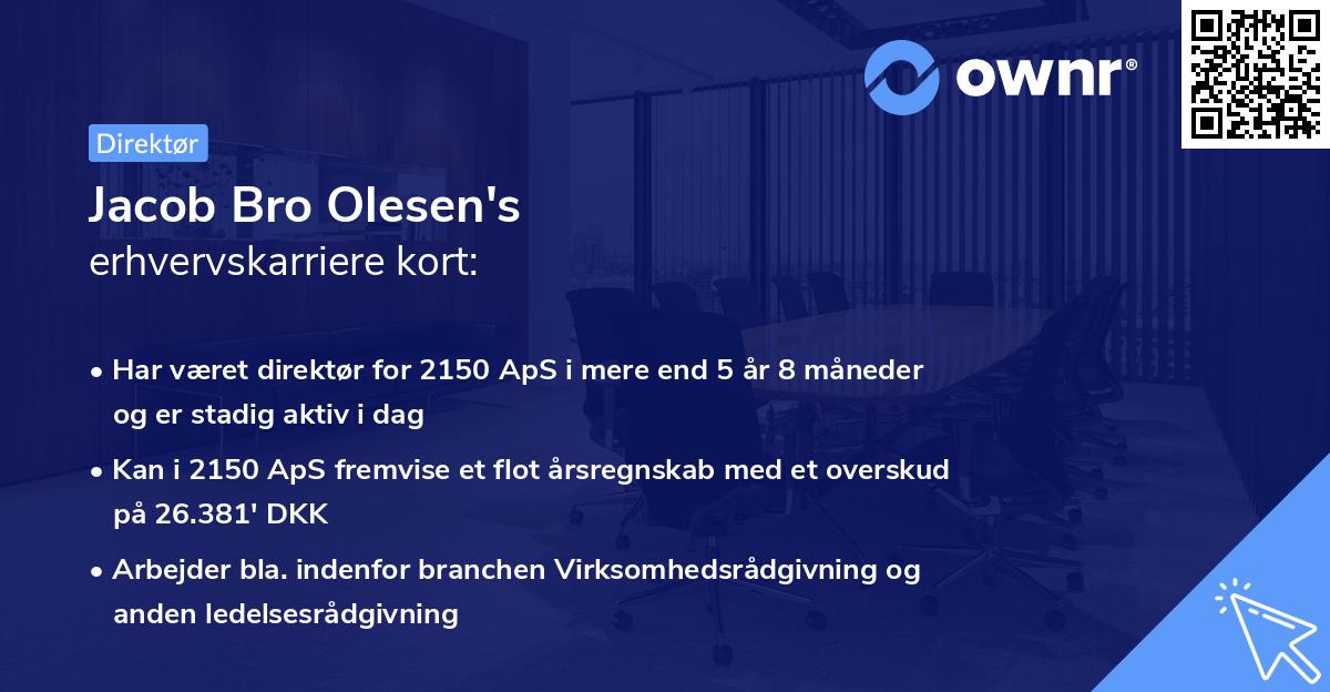 Jacob Bro Olesen's erhvervskarriere kort