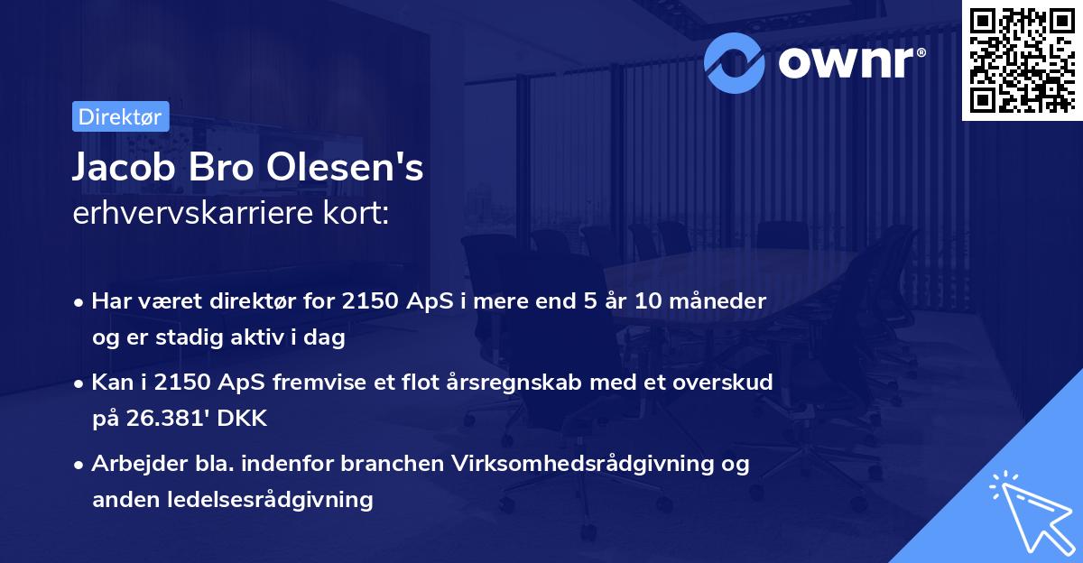 Jacob Bro Olesen's erhvervskarriere kort