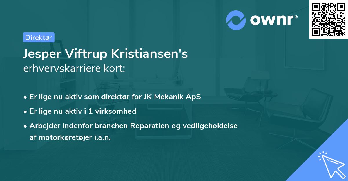 Jesper Viftrup Kristiansen's erhvervskarriere kort