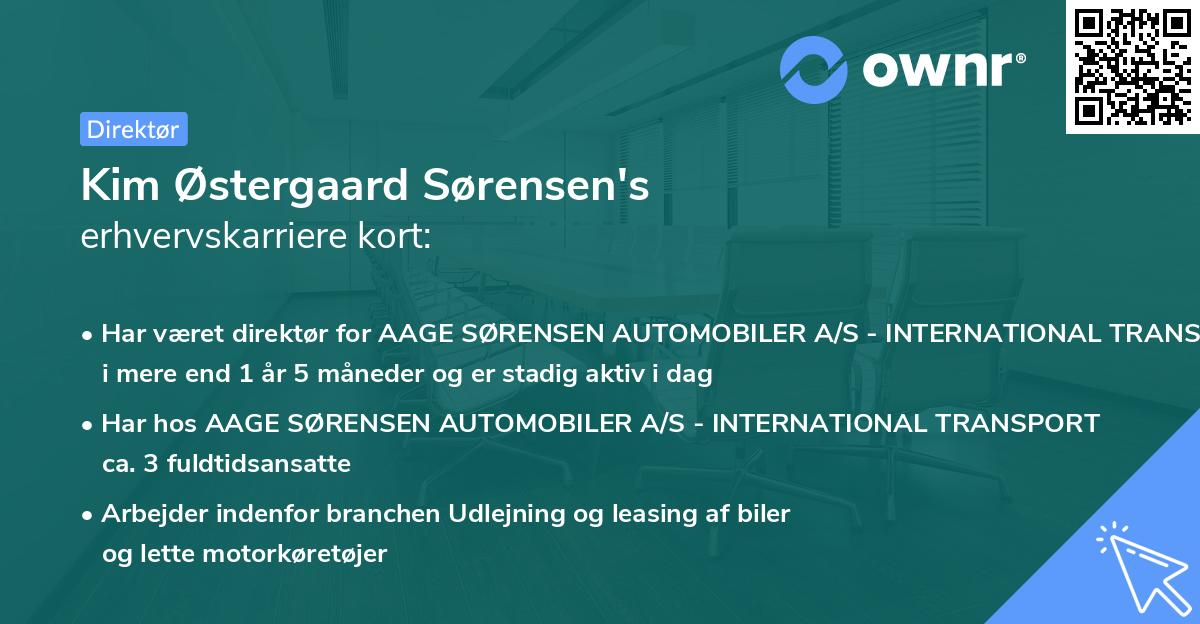 Kim Østergaard Sørensen's erhvervskarriere kort