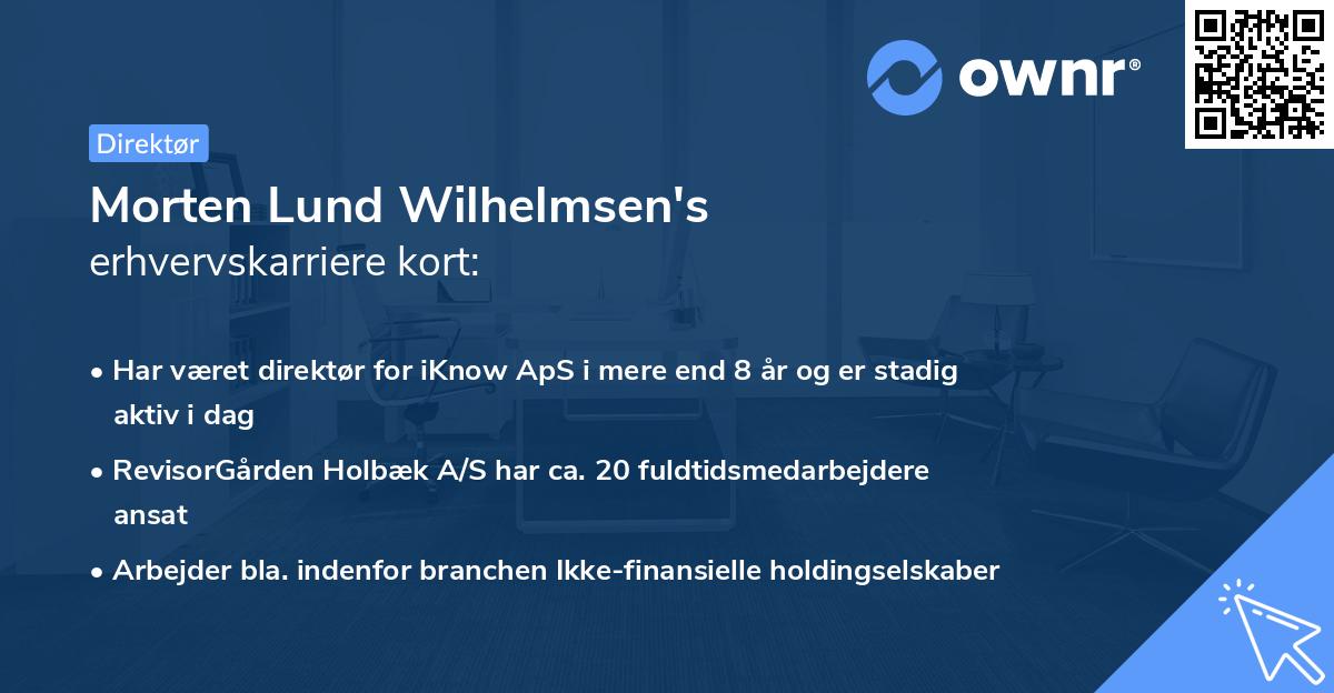 Morten Lund Wilhelmsen's erhvervskarriere kort