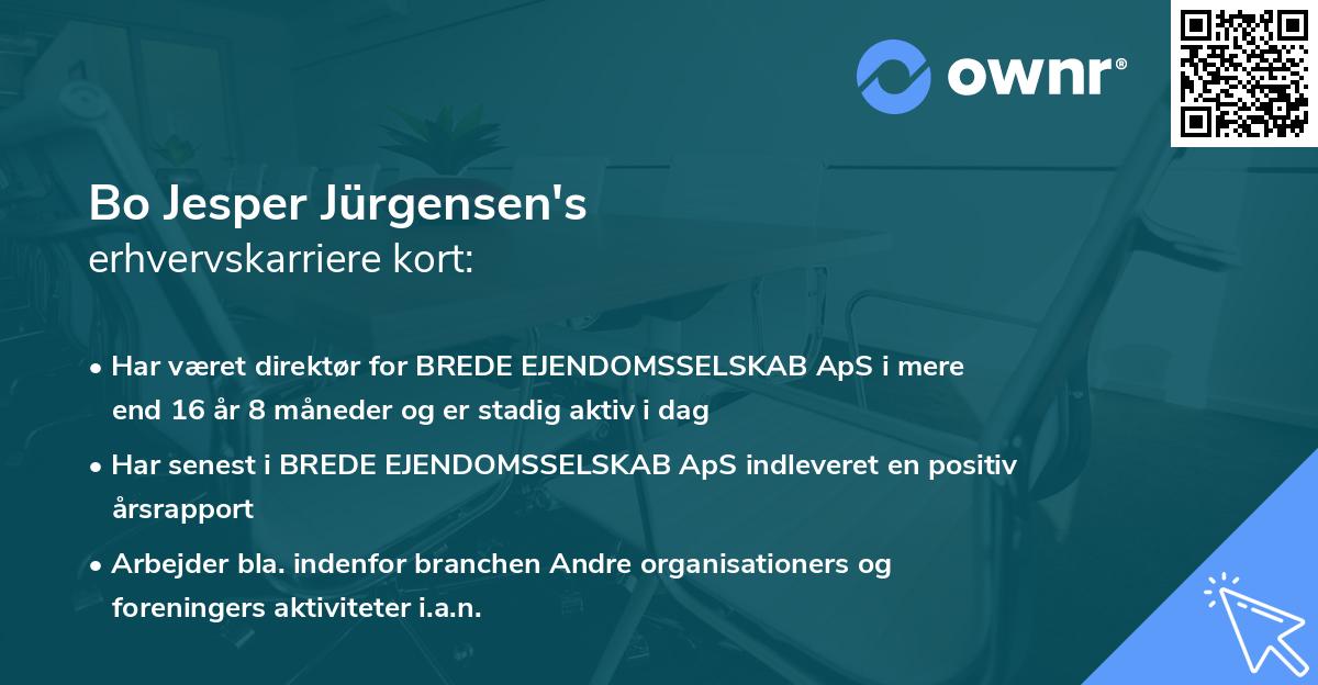 Bo Jesper Jürgensen's erhvervskarriere kort