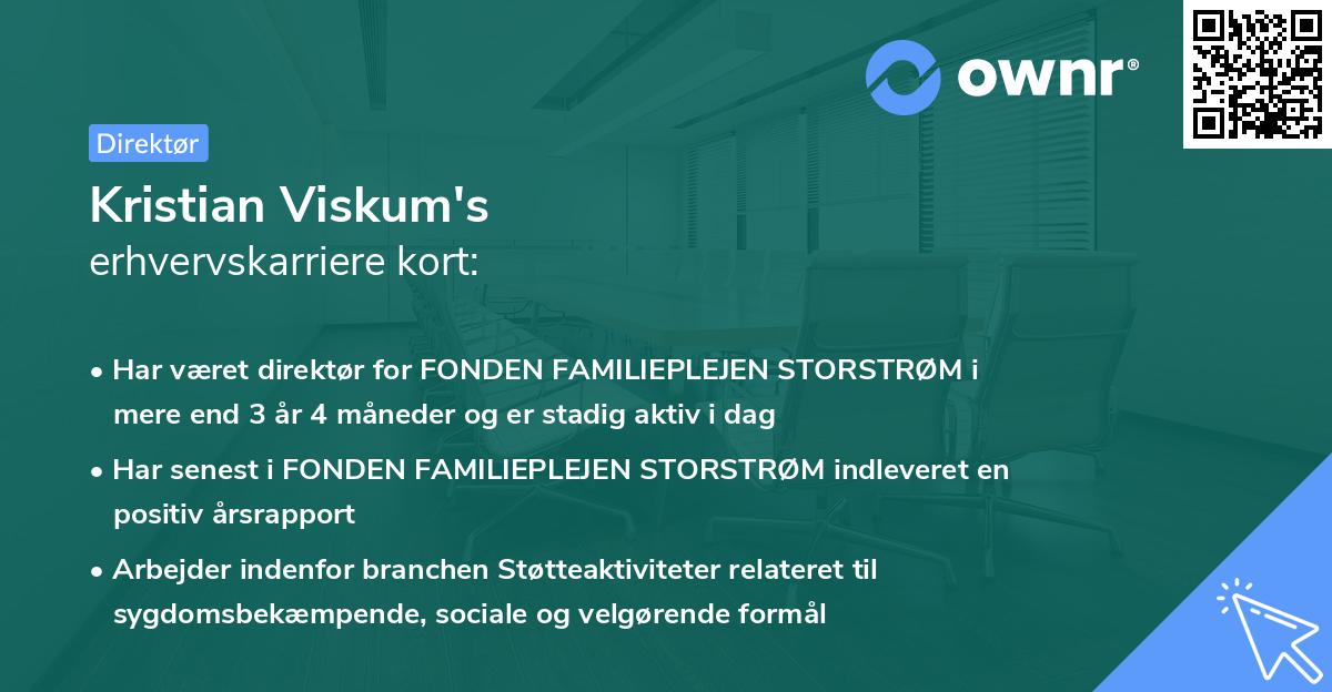 Kristian Viskum's erhvervskarriere kort