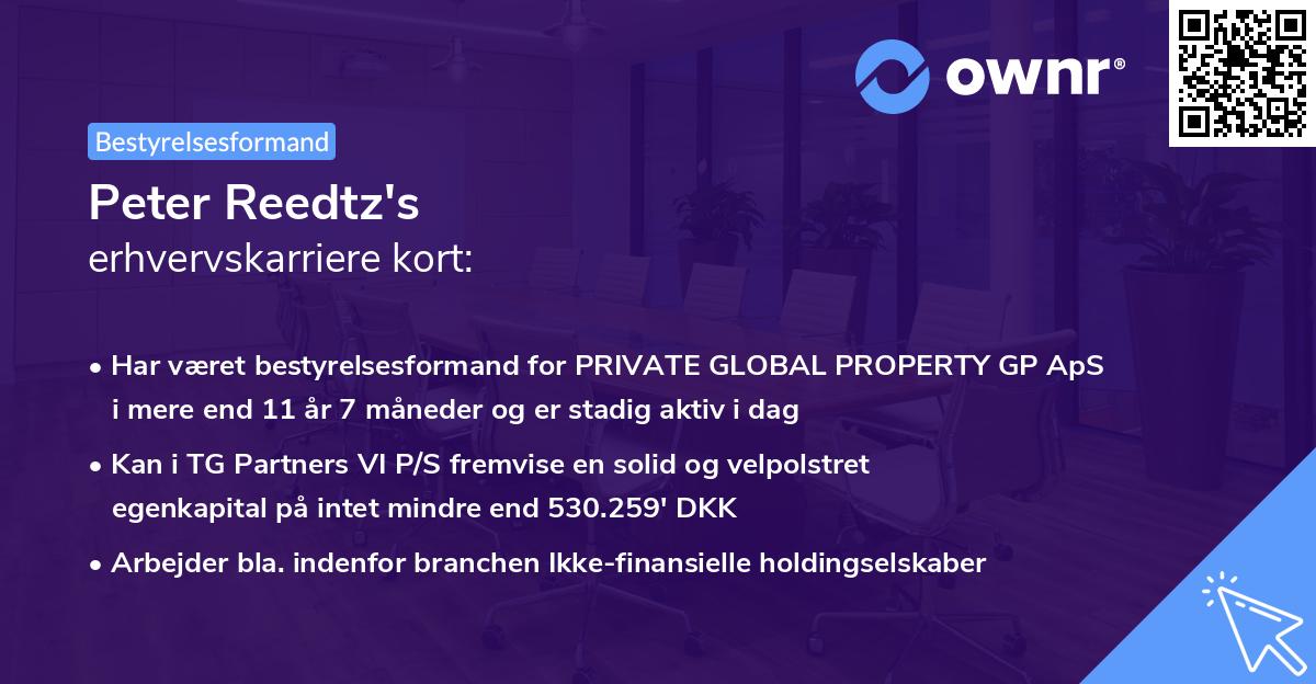 Peter Reedtz's erhvervskarriere kort