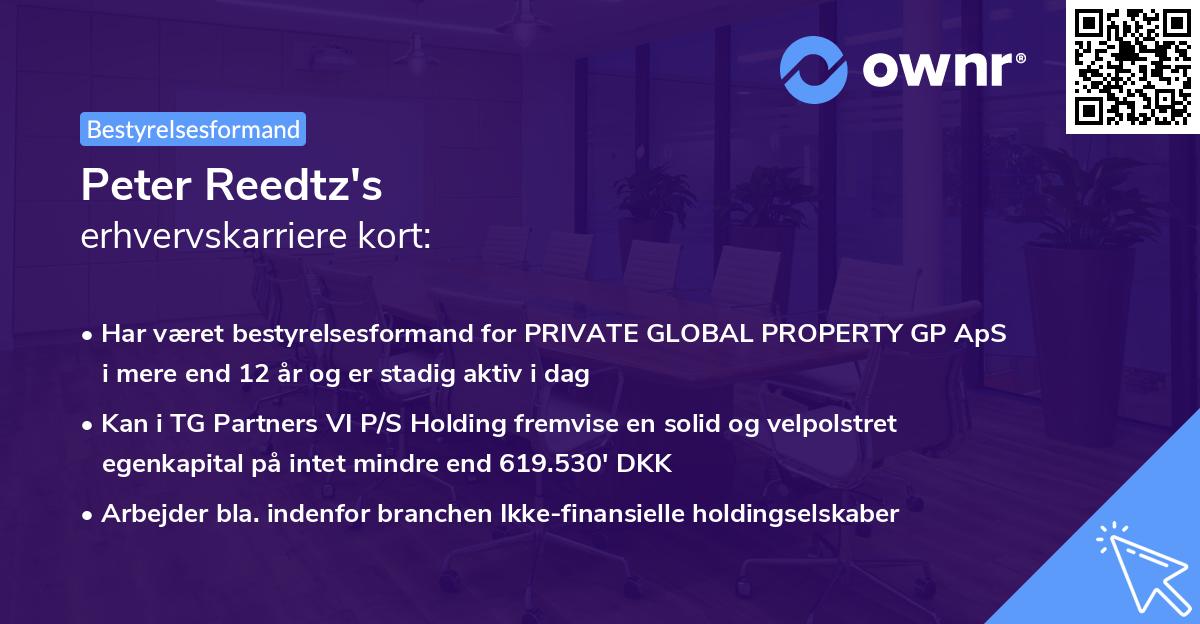 Peter Reedtz's erhvervskarriere kort