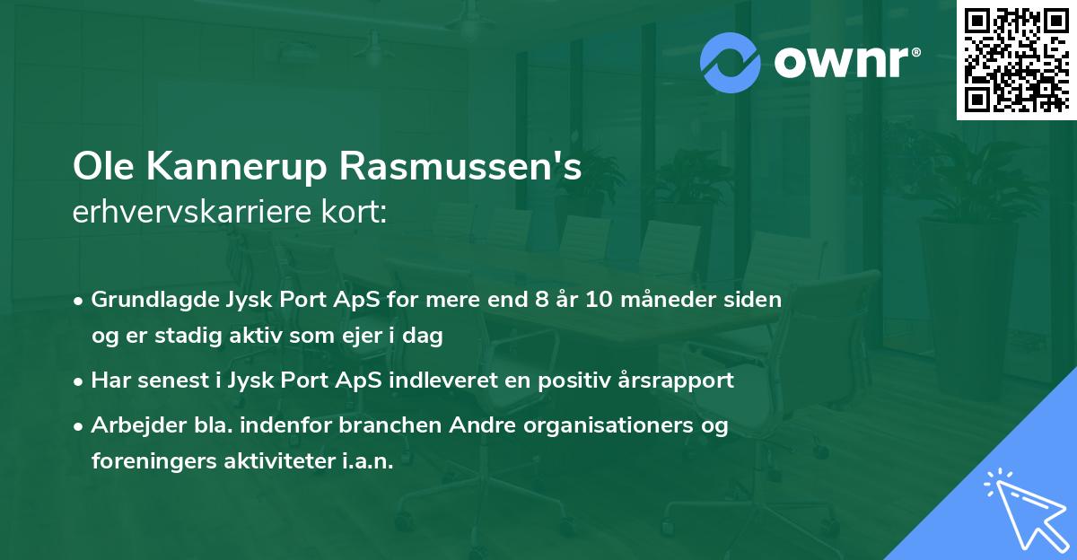 Ole Kannerup Rasmussen's erhvervskarriere kort