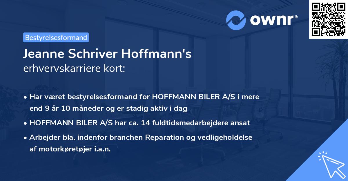 Jeanne Schriver Hoffmann's erhvervskarriere kort