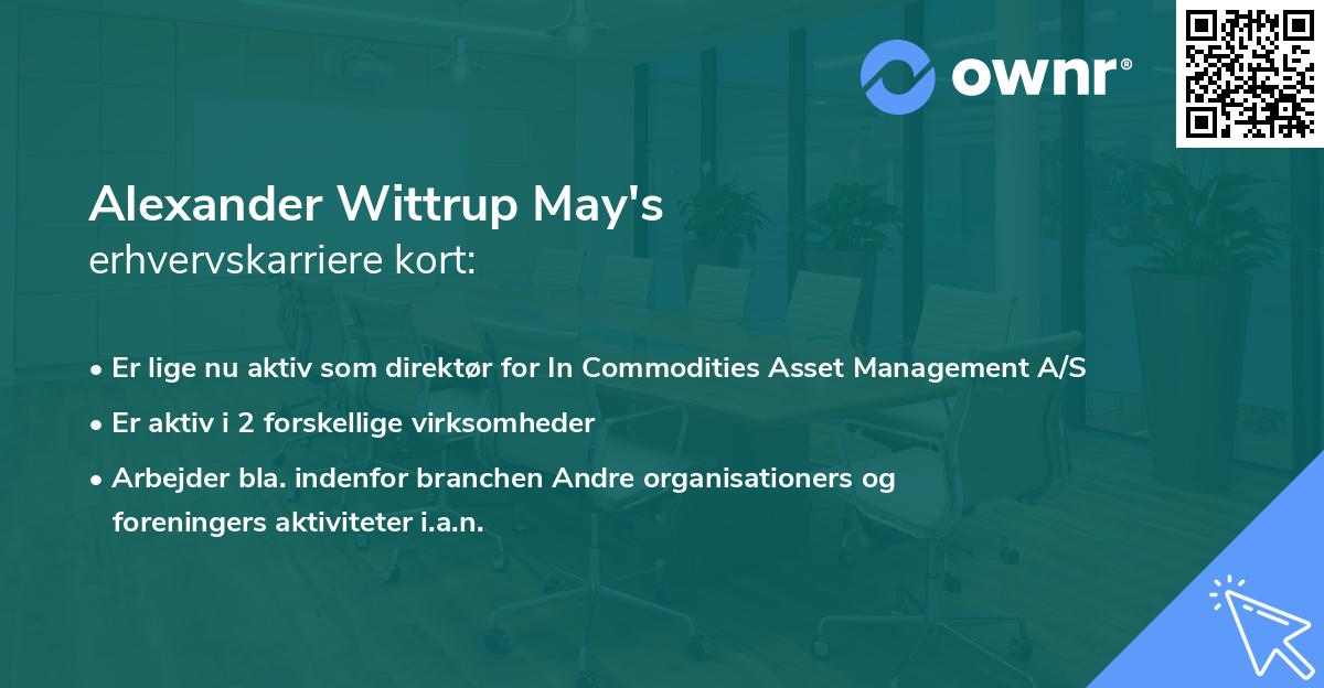 Alexander Wittrup May's erhvervskarriere kort