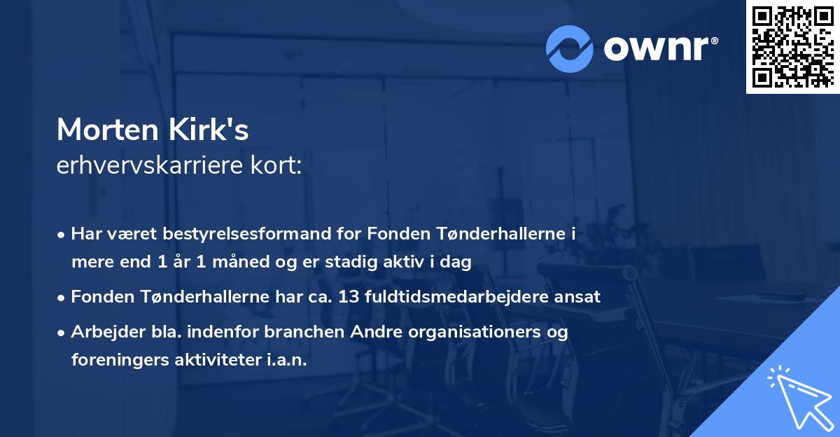Morten Kirk's erhvervskarriere kort