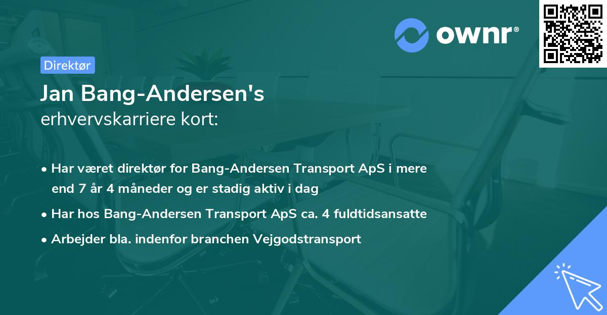 Jan Bang-Andersen's erhvervskarriere kort