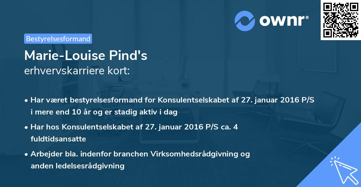 Marie-Louise Pind's erhvervskarriere kort