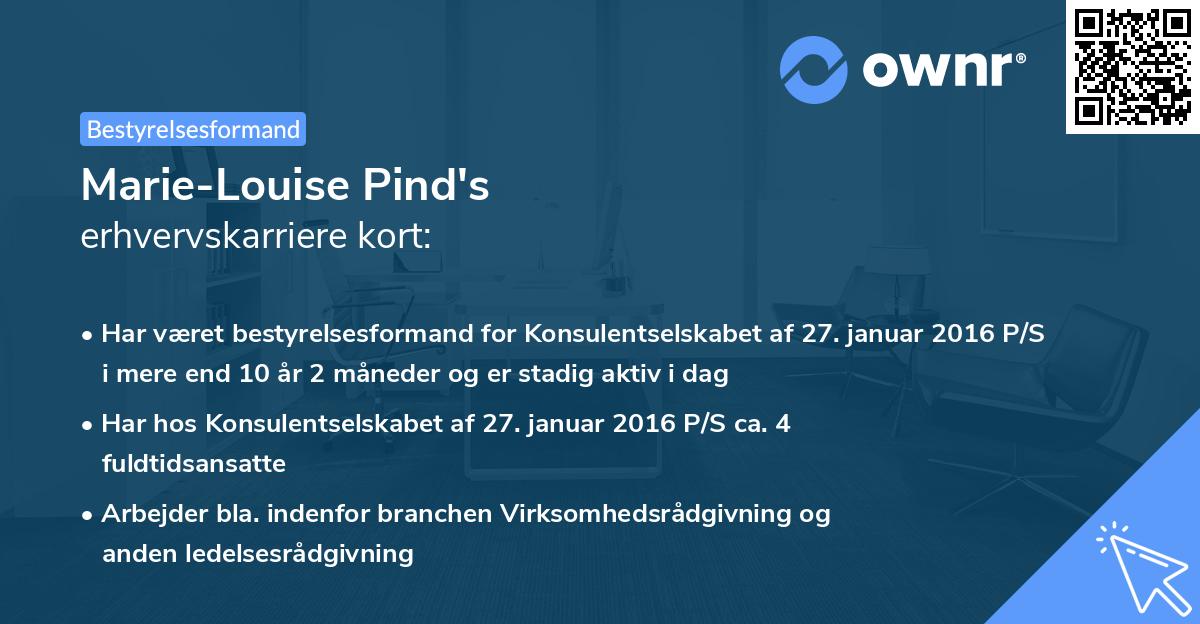 Marie-Louise Pind's erhvervskarriere kort