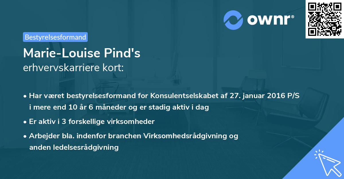 Marie-Louise Pind's erhvervskarriere kort